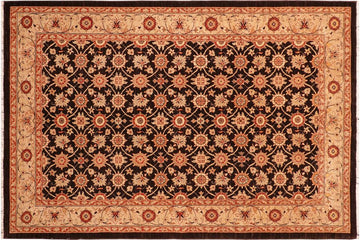 handmade Transitional Kafkaz Chobi Ziegler Brown Beige Hand Knotted RECTANGLE 100% WOOL area rug 6 x 9